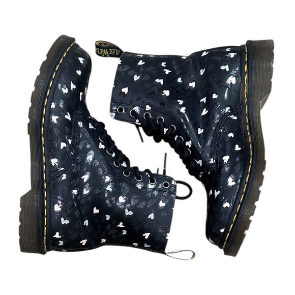 Dr. Martens1460 Pascal Leather Wild Heart Printed Lace Up Boots - Picture 4 of 11